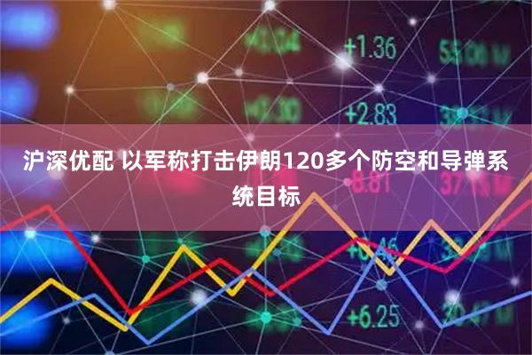 沪深优配 以军称打击伊朗120多个防空和导弹系统目标