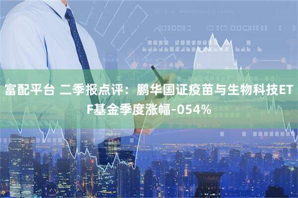 富配平台 二季报点评：鹏华国证疫苗与生物科技ETF基金季度涨幅-054%